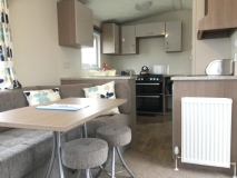 [Holiday hire caravan kitchen area, Norfolk]