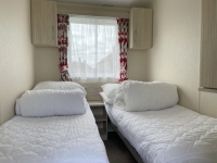 [Holiday hire caravan bedroom, Norfolk]