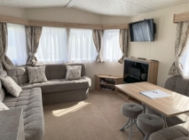 [Holiday hire caravan living room, Norfolk]
