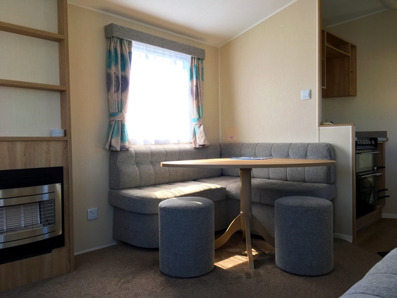 Photo of a dining area in one of our holiday caravans