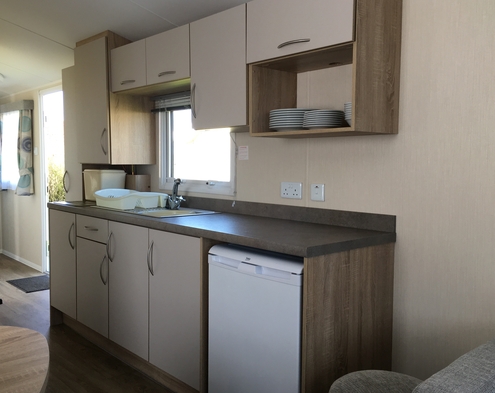 Photo of one of our holiday caravans's kitchens