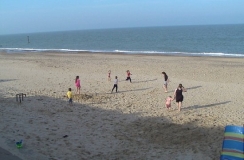 [Children playing Bacton beach, Norfolk]